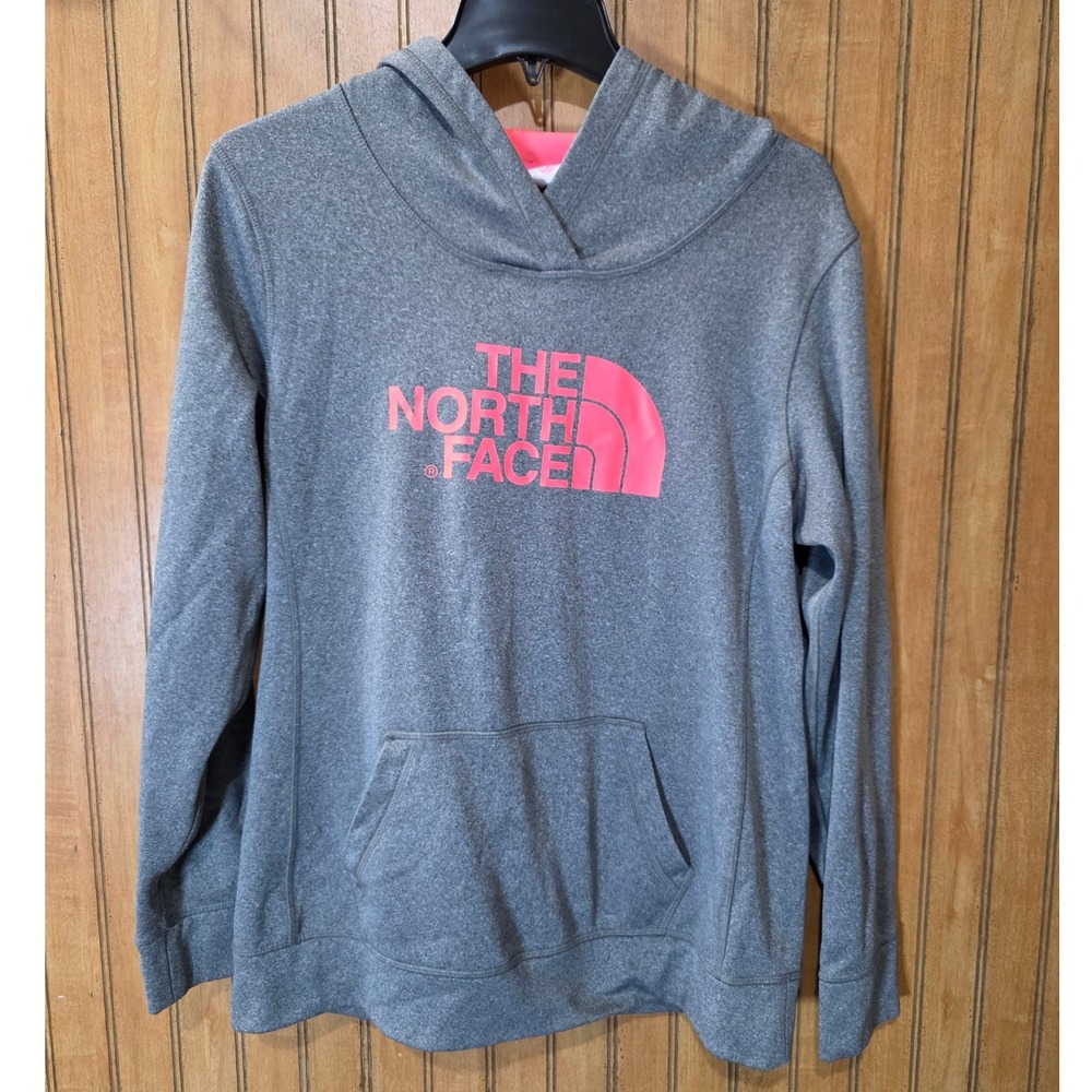 The North‎ Face Hoodie Pullover Activewear Athletic Top Gray Pink Womens M